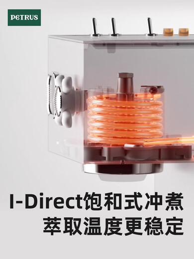 柏翠（petrus）PE3888直白咖啡机小型家用美意式全半自动商用 白色