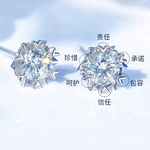 MZMZ brand PT950 platinum earrings for women, bright star platinum fashion accessories, birthday gift for girlfriend and wife, light luxury model - six-pointed star earrings