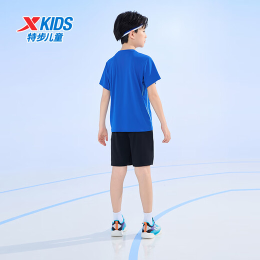 XTEP (XTEP) Kinderkleidung für Jungen und Mädchen Komfort und vielseitige Mode kurzärmelig gestricktes Anzug Royal Blue 170