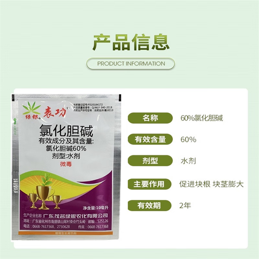 60% Choline Chloride Garlic Ginger Onion Sweet Potato Peanut Potato Ginseng Medicinal Ginger Underground Rhizome Enlarger 10g*1 Bag