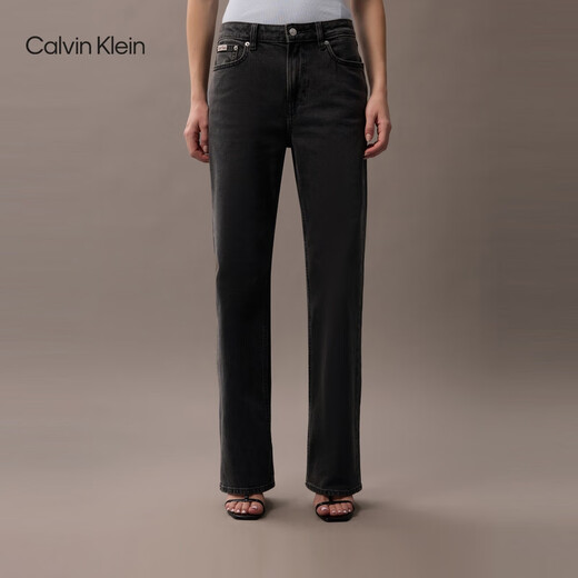 Calvin KleinJeans【复刻90系列】25春夏新款女士ck微弹直筒牛仔裤47B915G 846-牛仔黑灰 27