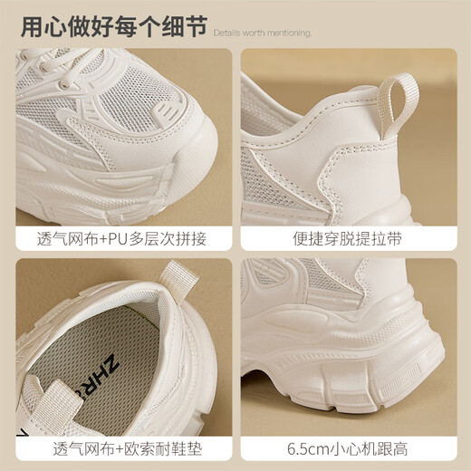 Zhr Dad Chaussures pour femmes en été Mesh Casual Chaussures pour les femmes Sole des chaussures de sport légères G761E Gray 35