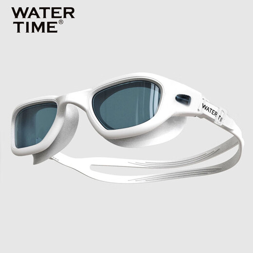 WATERTIME swimming goggles for men and women, waterproof and anti-fog, high-definition, men's myopia, women's large-frame professional diving and swimming goggles equipment, black, imported silicone/waterproof and anti-fog, flat light