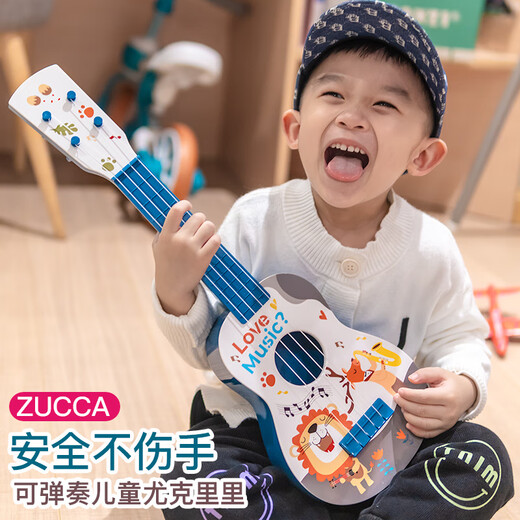 蓝之吉（LANZHIJI）zucca儿童吉他玩具尤克里里小吉他乐器音乐早教宝宝生日礼物3岁 2025新款湖蓝超人狮