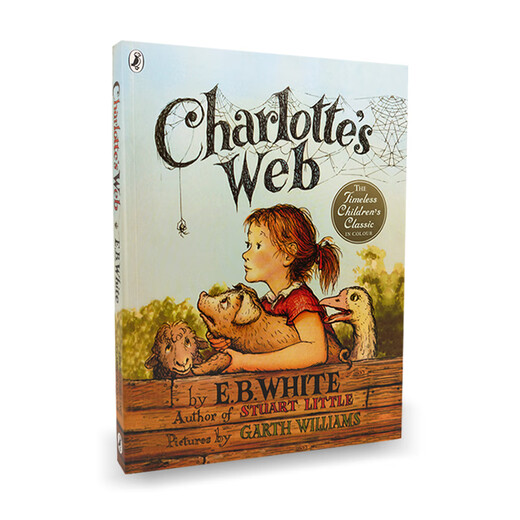 现货【外文书店】彩色插图版 Charlotte's Web 夏洛的网 大字全彩版 英文原版进口图书籍夏洛特的网  英文读物 680L 儿童读物