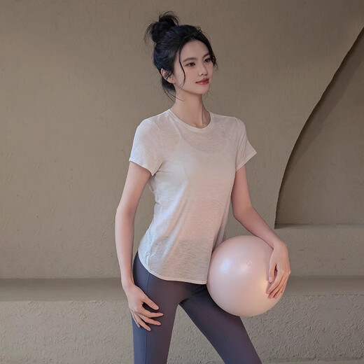 Top de ropa de yoga ACKDCS para mujeres huecas de espalda delgada deportes transpirable camiseta de manga corta profesional pilates fitness ropa verano