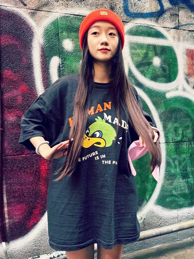 American Trendy Brand Human Makon Year Year Limited kurzärmelige Männer Paar Sommer Cartoon Tier T-Shirt Frauen Top 3879 Black S