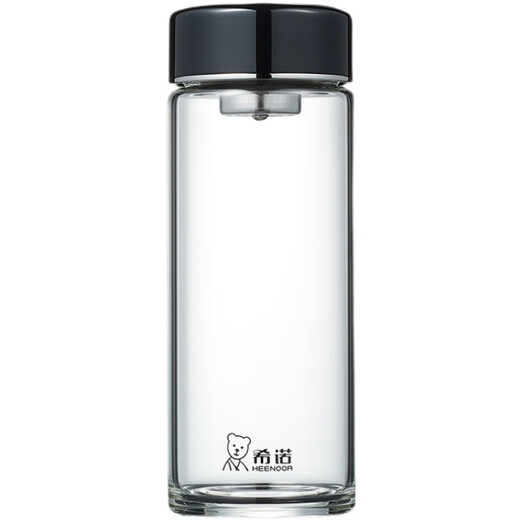 新款单层高硼硅带滤网带防烫皮套泡茶杯XN-/6071/6072 带滤网6196本色-530M带PU套 专