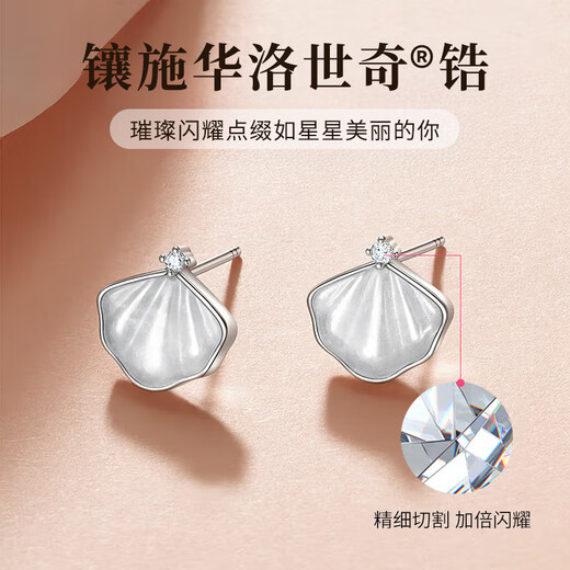 Liyi Jiujiu Swarovski Zirconium One-week Silver Earrings Girls' Birthday Gift Girls' High-end Wife Earrings 2025 New Style