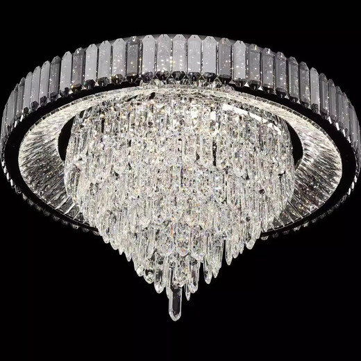 OPP (OPPLE) 2025 Nouveau style 2024 Nouveau style LED LUMIÈRE LUMBRE CRISTAL ÉCLAIRAGE CRISTAL RETRAIMENT CHANDELIER CHAMBRE LAMPE HOME DÉCORATION PLAFIER 1W 9902 Diamètre 80cm