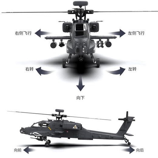羽翔阿帕奇F11S武装遥控直升飞机GPS航模型3D倒飞仿真无人机RHSKY 阿帕奇F11S 全套到手飞 激光雷 标配1电+送铝合金手提箱