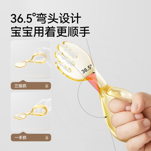 
YEEHOO baby learning to eat training fork spoon PPSU baby self-eating spoon complementary food spoon children's tableware set