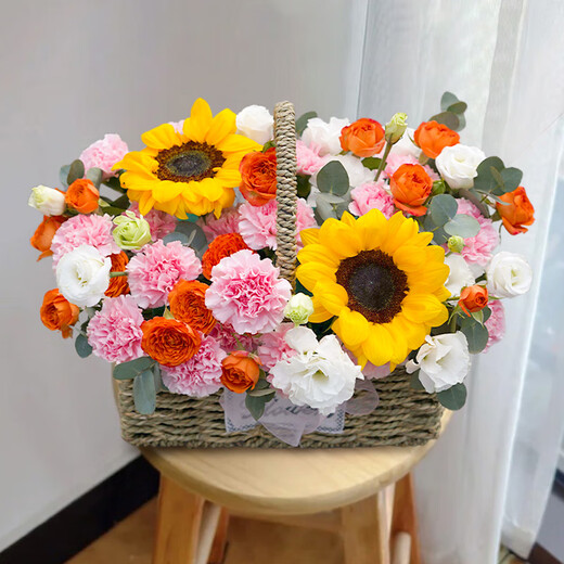 Zorah Flower Express, sunflower and rose mix and match bouquets and baskets, birthday gifts, nationwide citywide delivery, carnations and sunflowers, mix and match flower baskets