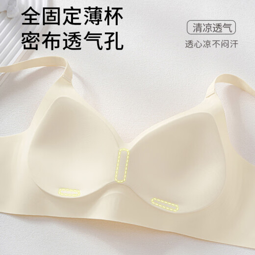 新一步（XINYIBU）轻薄透气收副乳女款文胸无痕薄杯防垂防外扩提拉上托文胸罩 494-浅紫 L 适合80BCD