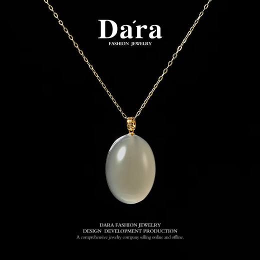 Dara 18K gold buckle and Hetian jade pendant female smoke purple pigeon egg necklace birthday gift for girlfriend and mother safety token