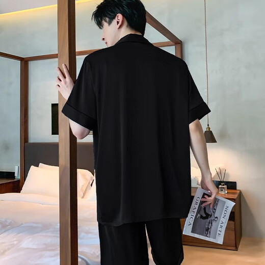 
Yu Zhaolin (YUZHAOLIN) teenager pajamas men's summer ice silk thin shorts shorts suit boys can wear home clothes outside in summer NSJYI-G723 shorts suit XL (recommended height 170, weight 125-150 Jin [Jin equals 0.5 kg])