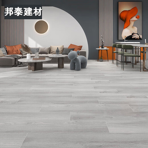
Grude Japanese light gray wood grain striped floor tiles 200x1200 living room and bedroom balcony anti-slip tiles imitation solid wood floor tiles 12101 200x1200