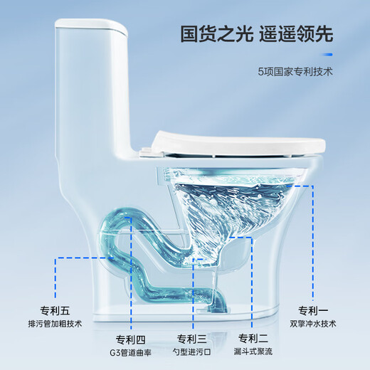 Pfeil Toilettenhaushalt kleiner Wohnung Großpressur, das hocheffiziente wassersparende und anti-odorsichere einteilige, leicht zu reinigte Antibakterien-Leuchttoundtoilette [kleiner Wohnung Siphon T32] 12609 400 mm geeignet für 385 mm und darüber