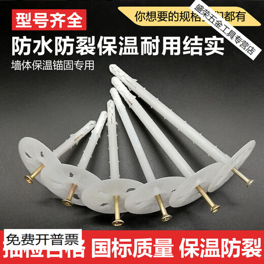 LZJV insulation board special plastic expansion nails fixed nails extruded board foam board indoor and outdoor wall reinforcement insulation nails 14 cm 1000 sets