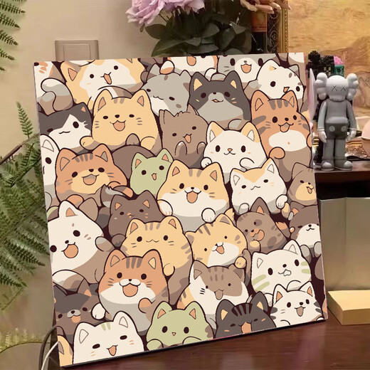 Cat Duidu endiy цифровой масляной картины раскраска раскраска вручную подарочную мультфильм милый декоративная живопись Масло Цвет Оптовой FQ695 CAT Girl 20*20 см. Тяжелый внутренний свет светлый цвет + кисти для кисти