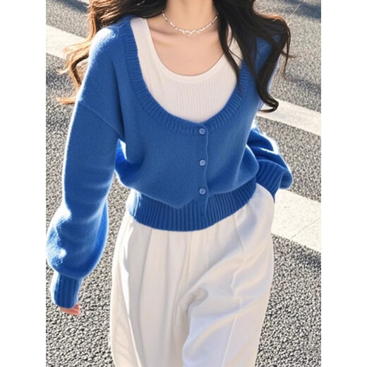冠贸裴2024件针织衫洋气减龄上衣女秋季新款漂亮小衫2025 724杏领 M 建议95-105斤