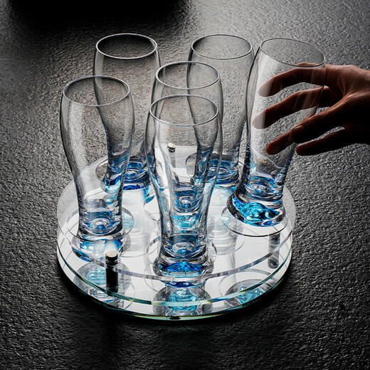 Luxury Flowers2025 New Blue Mountain Craft Beer Cup High-end Light Luxury Crystal Glass Large Capacity Water Cup Draft Beer Cup for KTV 1 Pack Blue Mountain 320ml Beer Cup No Specifications