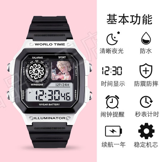 Myopolidentität Fünfte Lady Red Parfümeur Elektronische Uhrenschüler Special Image Customized Geschenke hochfeste wasserdichte G695 Toys Merchant - Weiße gewöhnliche Verpackung