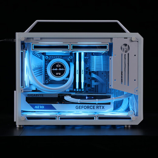 Gigabyte RTX5090D/5080 Mechanical Master C+MAX white mini water-cooled game console DIY assembly computer design portable small steel gun desktop machine four 9950X/32G/2T/5090DDV2