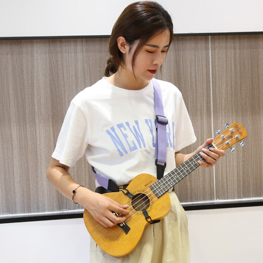 爱帛哆（AIBODUO）尤克里里背带免打孔ukulele乌克丽丽背带斜跨小吉他肩带 浅粉色