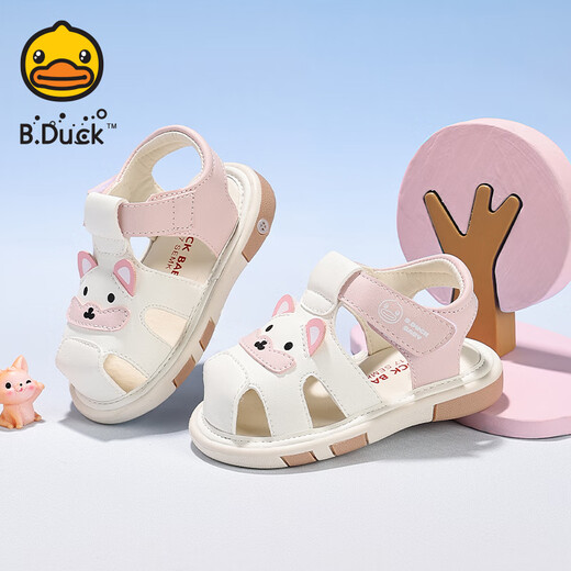 B.Duck Little Yellow Duck Children's Shoes Baby Baotou Sandals 2025 New Summer Baby Shoes Toddler Shoes Breathable Soft Sole Shoes Rice Noodles Size 23 Suitable for Feet Length 14.1-14.8cm