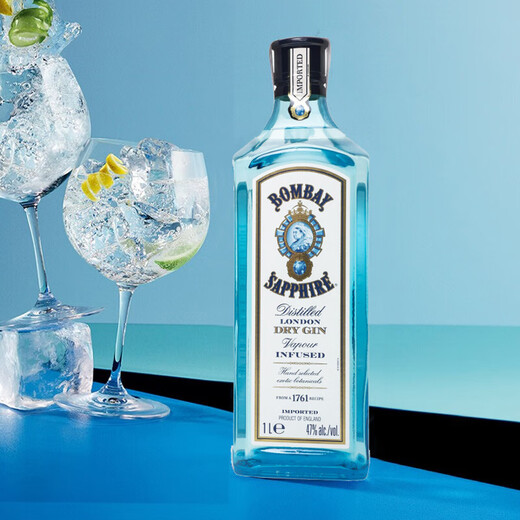 孟买蓝宝石（Bombay） 洋酒 金酒 杜松子酒 琴酒 1000ml 47度