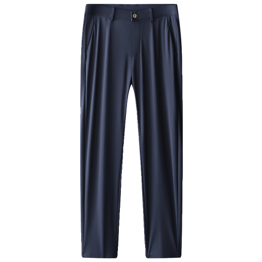 Pier Cardin high-end mulberry silk casual pants for men's summer thin middle-aged straight loose high waist markless iron-free trousers suit pants Blue P-16761 30 [2 feet 3 waist]