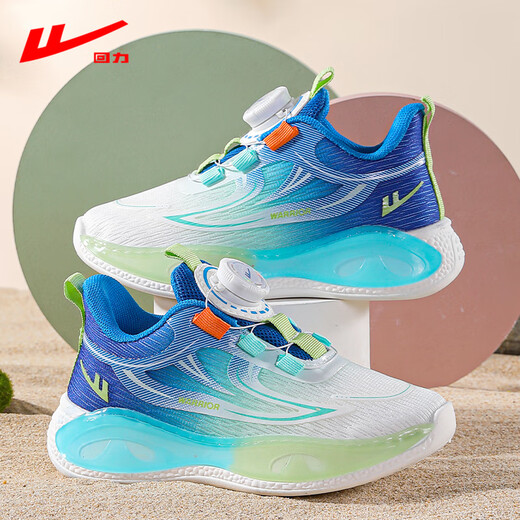 
Huili girls' sneakers spring and summer children's shoes casual mesh breathable boys' running shoes 1381 blue and green 37