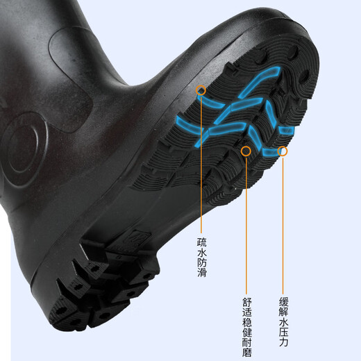 FOOTOPPO高筒雨鞋男钓鱼长筒水靴男士赶海雨靴涉水防水劳保水胶鞋防滑水鞋