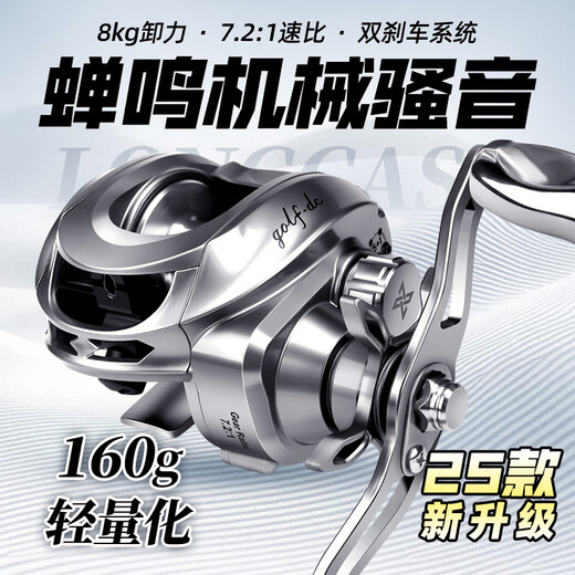 Xiwali 2025 new golf Saoyin DC water droplet universal anti-explosion line long-range black lure fishing reel left hand universal line cup