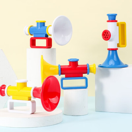 Kinder mit kleinem Trompetenspielzeug für Kinder können Lautsprecher für Mundmuskeltraining -Tools spielen, die Musikinstrumente 2 Flöten blasen. 1 kleine Trompete hat zufällige Farben
