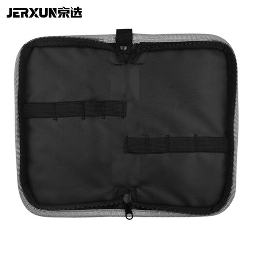 JERXUN tool bag, small folder, multifunctional repair bag, small waist bag, thickened electrician bag, waterproof Oxford canvas bag, 8-hole portable small folder
