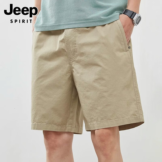 JEEP SPIRIT吉普短裤男款夏季薄款纯棉中裤大码宽松休闲潮流5分外穿五分裤子 9224军绿色 2XL （建议140-160斤）
