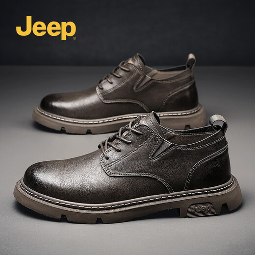 Jeep Jeep men's shoes spring and autumn leather shoes men's business formal shoes British style small leather shoes workwear casual sneakers