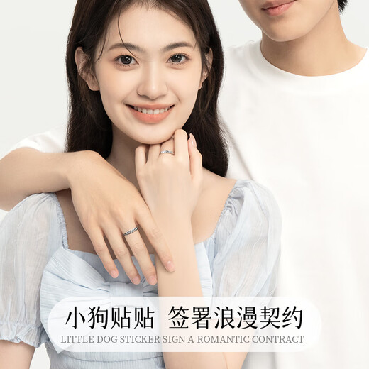 Zhen Shang Silver Chinese Gold Couple Ring Silver Ring Proposal Commemorative Gift Ring Couple Pair for Girlfriend and Wife S925