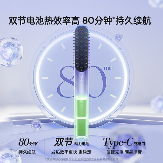 ASHMORE Wireless Straightening Comb Negative Ion Hair Care Dual-Purpose Home Hair Styling Comb Protective Hair Comb Thanksgiving Birthday Gift for Teachers and Leaders Girls Practical AS-SC01A Hai Jianlan 36mm