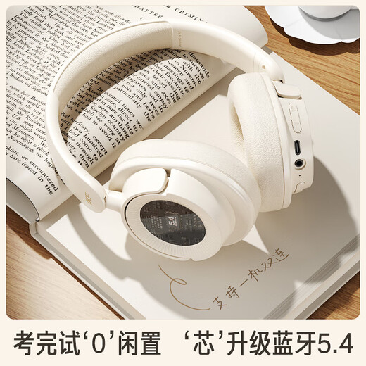 IKF FM Level 4 and 6 Listening Headphones FM Exam Special English Level 4 Headphones Head-Mounted Wireless Professional Level 4 and Level 8 46 Campus Broadcast Radio Rechargeable Ear Returns Yunyan White