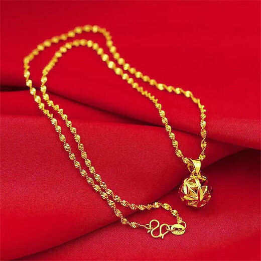 Ya Ge Summer Vietnamese Sand Gold Necklace Women's Golden Flower Fake Gold Plated Pendant Long-lasting Fading Jewelry Women's Olive Necklace Counter Authentic Free Ring 3.