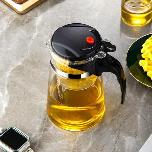 Zheyi Elegant Cup Стеклянная чайная чайная чайная вода разделение чайного производителя чая домашний фильтр артефакт чайный набор чайный набор чайная чашка прямой горшок для тела 755 мл одиночного горшка [стиль]