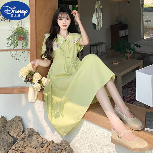 Disney Loose Slim Robe With Little Girl 2025 Été Nouveau Style Junior High School High School Élève blanc 1278 170 M 90-105Jin [Jin est égal à 0,5 kg]