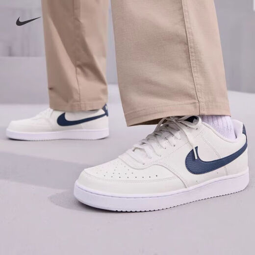 NIKECOURT VISION低帮男子运动鞋冬季新款透气耐穿HQ4867 101帆白/军械深海蓝/白 44.5