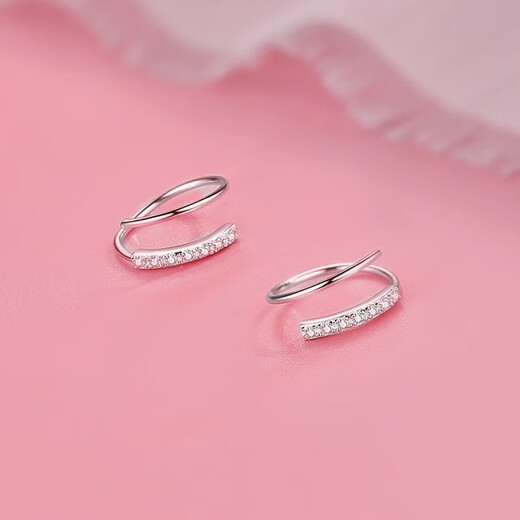 Xinshe S925 sterling silver spiral earrings for women, pierced earrings, niche earrings, two pierced earrings, non-allergenic S925 sterling silver spiral earrings