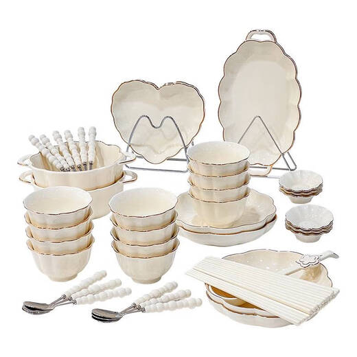Haushalt Umzug in eine neue Home Gift Bowl Set Haushalte leichte Luxusgeschirrschale Schüssel Schüssel Schüssel Stäbchen Reis Schüssel Suppe Schüssel Kombination Unterglasur Farbe Gold Zeichnung 1 Person Lebensmittel gewöhnliche Verpackung 1396 0