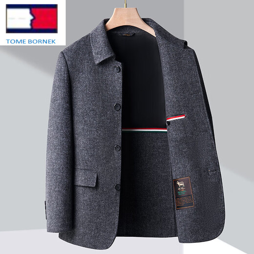 Tommy Hee Kelly Tommy Cattle Tommy Men's Woolen Coat Business Elder Wool Jacket Jacket Camel XL