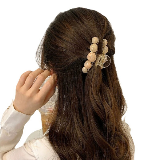 Temperament Gradient Planet Hair Clip Women's Back Head Hair Clip Medium Hair Volume Small Shark Clip Hair Clip Hair Accessories Gray Smudged Clip 8cm